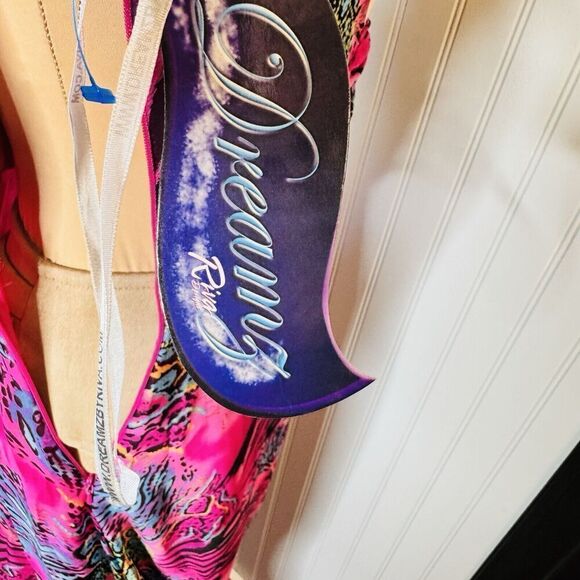 Dreamz by Riva Designs Maxi Gown Sheath Dress One Shoulder Crystal Crazy Animal - Picture 13 of 16